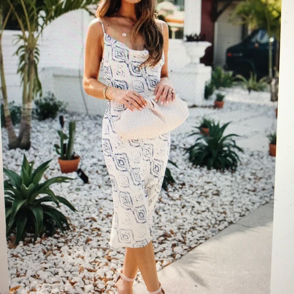 Vici Printed Sleeveless Midi Slip Dress